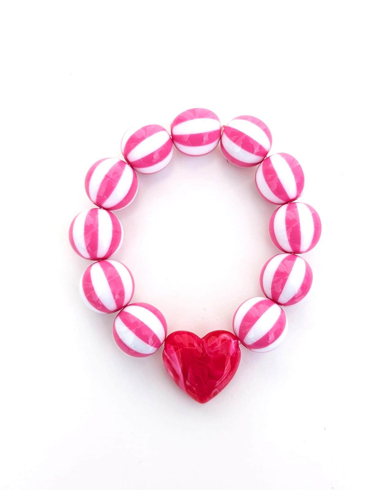 Bracelet Les rayés — coloris Framboise