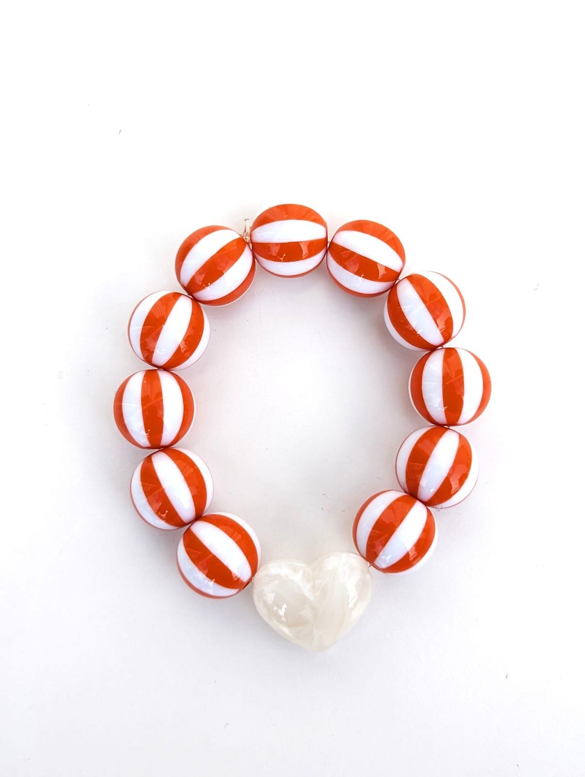 Bracelet Les rayés — coloris Corail