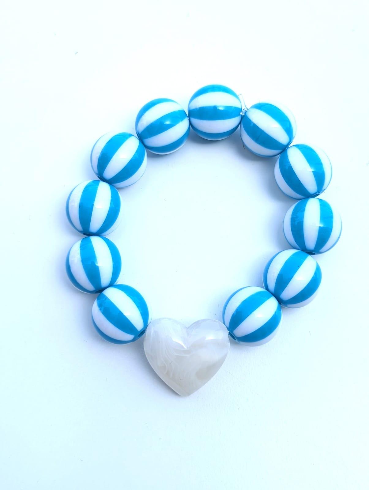 Bracelet Les rayés — coloris Lagon