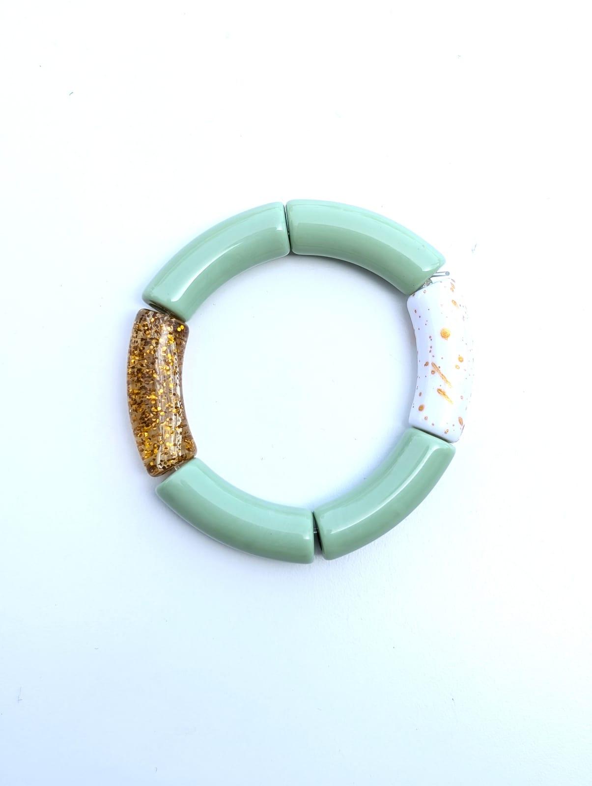 Bracelet Les grands tubes — coloris Vert Prairie